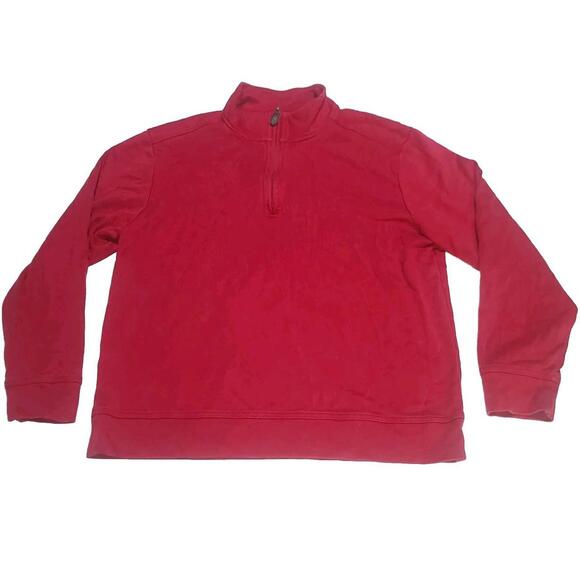 Tommy Bahama Sweater 1/4 Zip Pullover Knit Red Sweatshirt Mens Size L - Picture 1 of 8